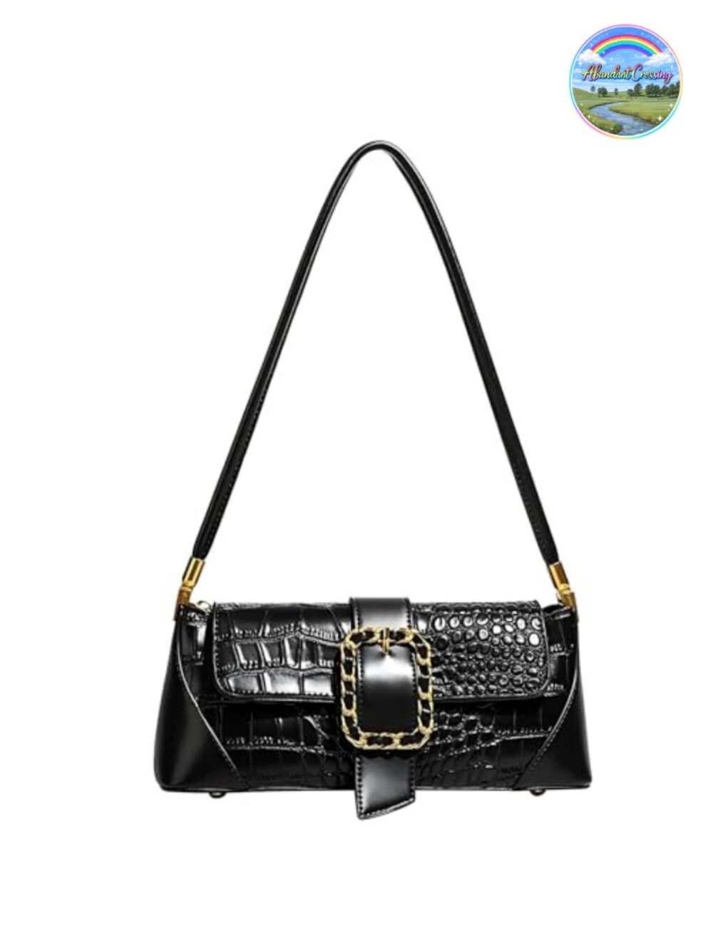 Vegan Leather Clutch Handbag Small Shoulder Bag Retro 90s Classic Purse